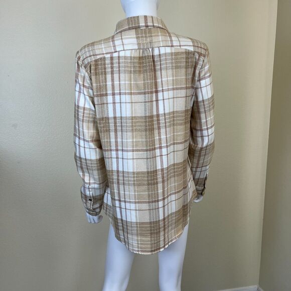 Kuhl Kamila Flannel Women Size M Copper Plaid Button Up Outdoor Casual Top Hike - Picture 6 of 16